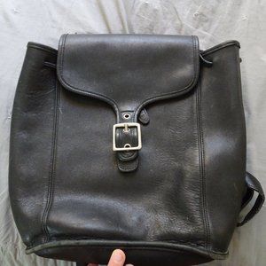Coach Black Leather Backpack